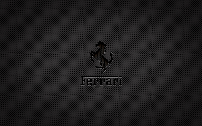 Download wallpapers Ferrari carbon logo, 4k, grunge art, carbon background,  creative, Ferrari black logo, cars brands, Ferrari logo, Ferrari for  desktop free. Pictures for desktop free