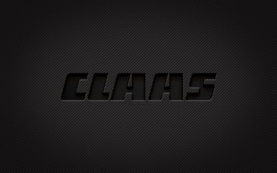 Claas carbon logo, 4k, grunge art, carbon background, creative, Claas black logo, brands, Claas logo, Claas