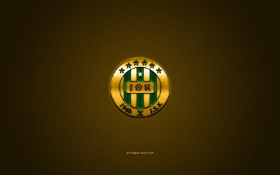 JS Kabylie, Algerian football club, green logo, yellow carbon fiber background, Ligue Professionnelle 1, football, Tizi Ouzou, Algeria, JS Kabylie logo