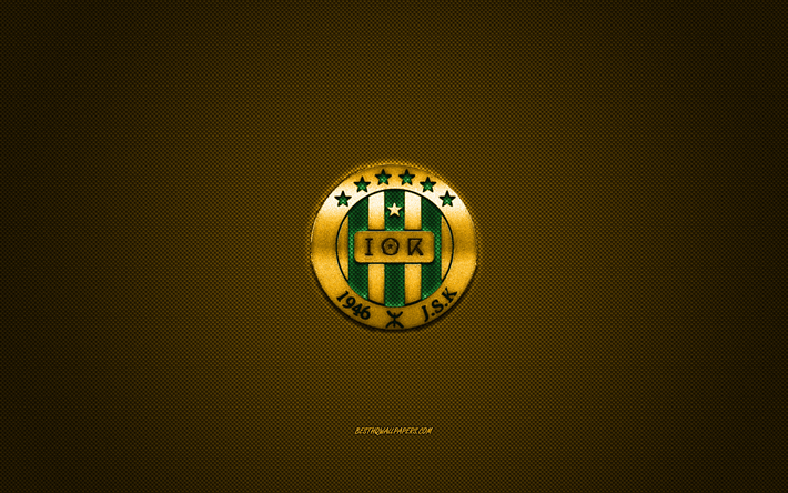 js kabylie, cezayir futbol kul&#252;b&#252;, yeşil logo, sarı karbon fiber arka plan, 1 ligue professionnelle, futbol, ​​tizi ouzou, cezayir, js kabylie logosu