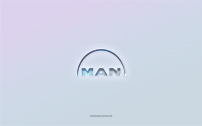 MAN logo, cut out 3d text, white background, MAN 3d logo, MAN emblem, MAN, embossed logo, MAN 3d emblem