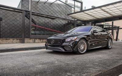 Mercedes-Benz S65 Coupe, AMG, 2018, exterior, gray luxury coupe, front view, C217, new gray S65 Coupe, German cars, Mercedes