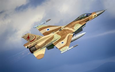 General Dynamics F-16 Fighting Falcon, Israel Air Force, F-16C, Barak, Israeli fighter, military aircraft, Israel