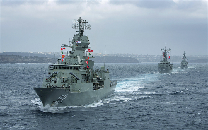 royal new zealand navy, rnzn, hmas anzac, ffh 150, australische fregatten, hmas melbourne (ffg 05, guided-raketen-fregatte, ffh-157, hmas perth, australische kriegsschiffe