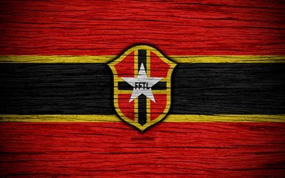 Timor-Leste national football team, 4k, logo, AFC, football, wooden texture, soccer, Timor-Leste, Asia, Asian national football teams, Timor-Leste Football Federation