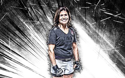 4k, Jessica Aguilar, grunge art, American fighters, MMA, UFC, female fighters, Mixed martial arts, white abstract rays, Jessica Aguilar 4K, UFC fighters, Jag, MMA fighters