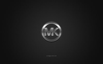 Michael Kors logo, metal emblem, apparel brand, black carbon texture, global apparel brands, Michael Kors, fashion concept, Michael Kors emblem
