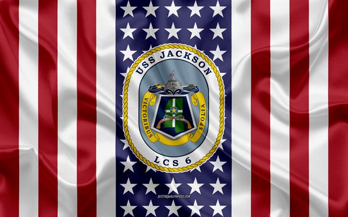 USS Jackson Emblema, LCS-6, Bandeira Americana, Da Marinha dos EUA, EUA, NOS navios de guerra, Emblema da USS Jackson