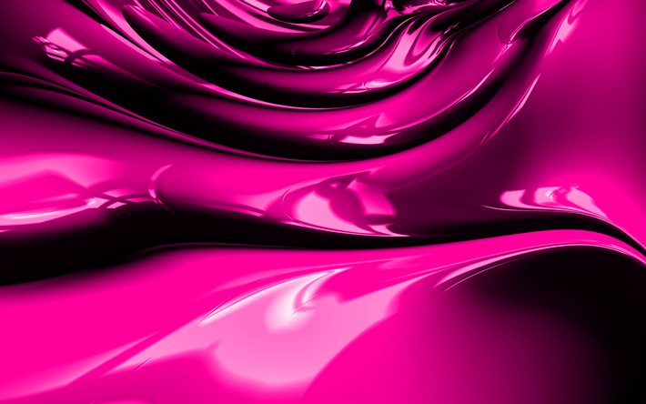 4k, 紫波概要, 3Dアート, 抽象画美術館, 紫波背景, 抽象波, 表面の背景, 紫3D波, 創造, 紫色の背景, 波織