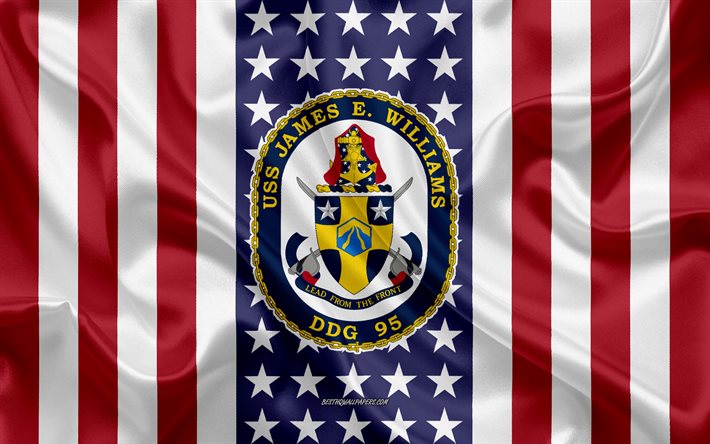 USSジェームズEウィリアムズエンブレム, DDG-95, アメリカのフラグ, 米海軍, 米国, USSジェームズEウィリアムズバッジ, 米軍艦, エンブレム、オンラインでのジェームズEウィリアムズ