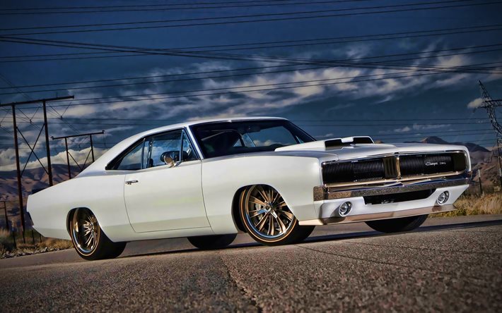 Dodge Charger, low rider, 1969 cars, muscle cars, 1969 Dodge Charger, retro cars, american cars, Dodge
