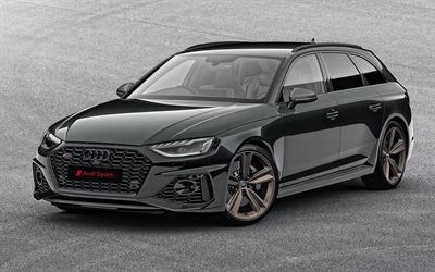 Audi A4 Avant, 2020, front view, exterior, black station wagon, new black A4 Avant, tuning A4 Avant, german cars, Audi