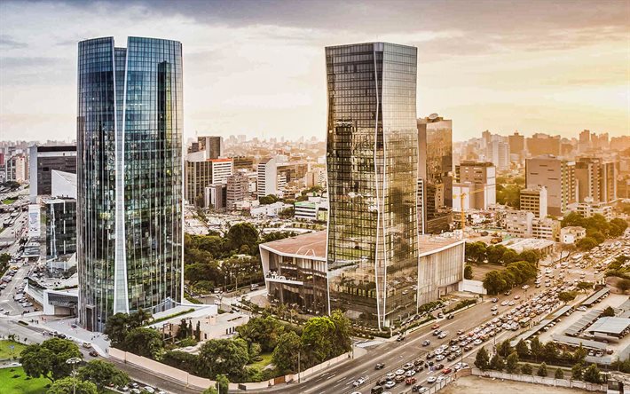 Buenos Aires, modern byggnad, lyx l&#228;genhet, business center, stadsbilden, Argentina