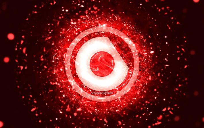Nicky Romero red logo, 4k, dutch DJs, red neon lights, creative, red abstract background, Nick Rotteveel, Nicky Romero logo, music stars, Nicky Romero