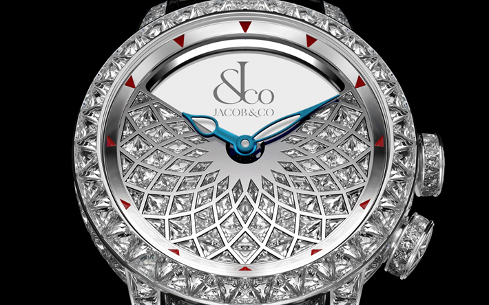 jacob co, obras maestras de alta joyer&#237;a caligula tourbillon, reloj de pulsera, diamantes blancos, relojes de diamantes, relojes de lujo