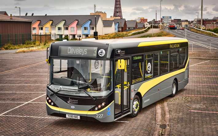 Alexander Dennis Enviro200, yellow bus, 2018 buses, HDR, passenger transport, passenger bus, Alexander Dennis