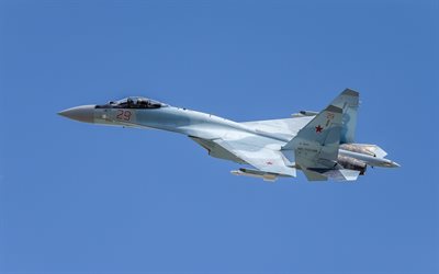 SU-35S, luchador ruso, de aviaci&#243;n de combate, la Fuerza A&#233;rea de rusia, el Ala-Е, militar de aviones en el cielo