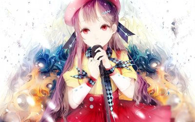 Vocaloid, Megurine Luka, Japanilainen vocaloid, merkki&#228;, Japanilainen anime, art, muotokuva