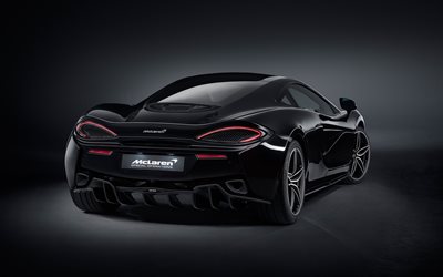 McLaren 570GT MSO, 2018, Black Collection, exterior, rear view, tuning 570GT, black supercar, British sports cars, McLaren