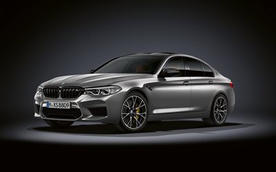 2019, BMW M5 Concorrenza, esteriore, nuovo grigio M5, berlina sportiva, tuning M5, le auto tedesche, BMW