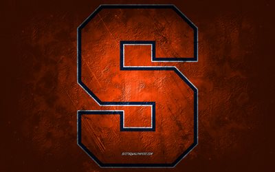 Syracuse Orange, time de futebol americano, fundo laranja, logotipo da Syracuse Orange, arte grunge, NCAA, futebol americano, emblema de Syracuse Orange