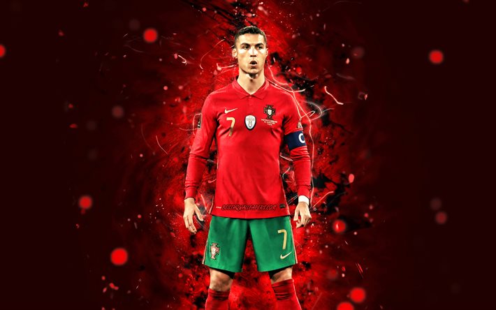كريستيانو رونالدو, 4 ك, منتخب البرتغال, نجوم كرة القدم, كرة القدم, لاعبو كرة القدم, كريستيانو رونالدو دوس سانتوس أفيرو, 2021, أضواء النيون الحمراء, فريق كرة القدم البرتغالي, CR7