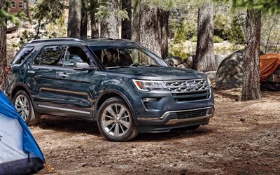 Ford Explorer, 2020, front view, exterior, new blue Explorer, SUV, american cars, Ford