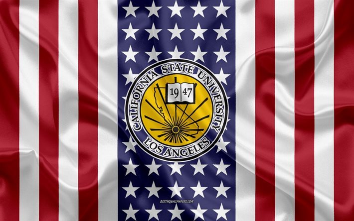 جامعة ولاية كاليفورنيا في لوس أنجلوس شعار, العلم الأمريكي, لوس أنجلوس, كاليفورنيا, الولايات المتحدة الأمريكية, شعار جامعة ولاية كاليفورنيا في لوس أنجلوس