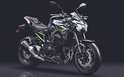 Kawasaki Z900, studio, 2020 bikes, superbikes, HDR, 2020 Kawasaki Z900, japanese motorcycles, Kawasaki