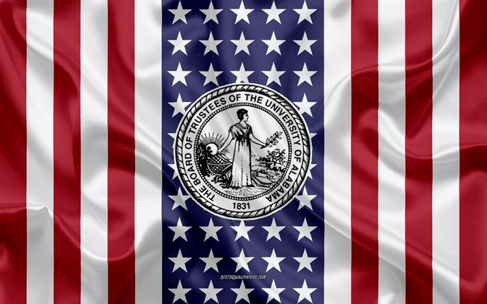 جامعة ألاباما نظام الشعار, العلم الأمريكي, ألاباما, الولايات المتحدة الأمريكية, شعار جامعة ألاباما النظام