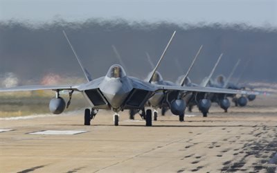 بوينغ من طراز F-22 رابتور, الشبح الطائرات المقاتلة التكتيكية, F-22, القوات الجوية الأمريكية, الطائرات المقاتلة الأمريكية, طائرة عسكرية, F-22 رابتور, القوات الجوية للولايات المتحدة