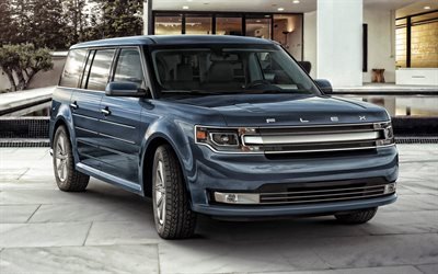 Ford Flex, 2020, front view, exterior, new blue Flex, crossover, american cars, Ford