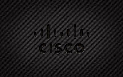 Cisco carbon logo, 4k, grunge art, carbon background, creative, Cisco black logo, brands, Cisco logo, Cisco