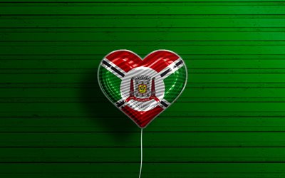 I Love Criciuma, 4k, realistic balloons, green wooden background, Day of Criciuma, brazilian cities, flag of Criciuma, Brazil, balloon with flag, cities of Brazil, Criciuma flag, Criciuma