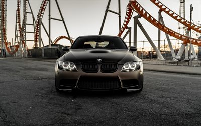 4k, BMW M3, E90, front view, exterior, brown matte M3, M3 tuning, E90 tuning, German cars, BMW