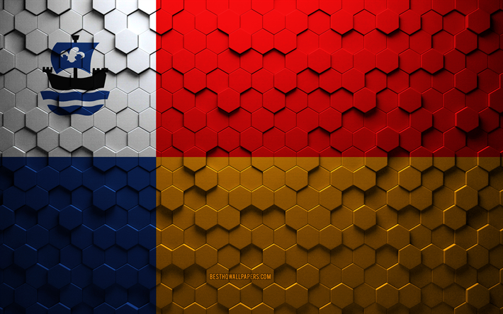 bandeira de almere, arte de favo de mel, almere hex&#225;gonos bandeira, almere 3d hex&#225;gonos arte, almere bandeira