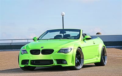 clp tuning mr 600 gt, 4k, verde cabriolet, 2010 coches, e64, bmw m6 convertible, bmw e64, los coches alemanes, bmw