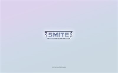 Smite logo, cut out 3d text, white background, Smite 3d logo, Smite emblem, Smite, embossed logo, Smite 3d emblem