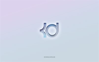Kevin Durant logo, cut out 3d text, white background, Kevin Durant 3d logo, Kevin Durant emblem, Kevin Durant, embossed logo, Kevin Durant 3d emblem