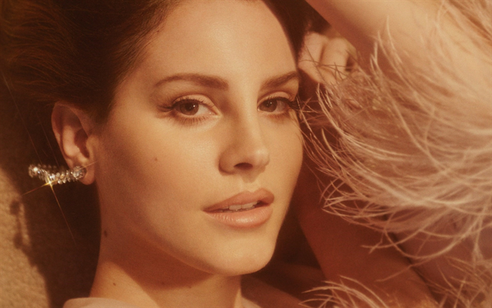 Lana Del Rey, Amerikalı şarkıcı, portre, g&#252;zel bir kadın