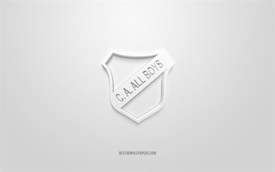 All Boys, kreativ 3D-logotyp, vit bakgrund, argentinsk fotbollslag, Primera B Nacional, Buenos Aires, Argentina, 3d-konst, fotboll, All Boys 3d-logotyp