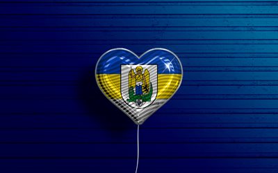 I Love Jena, 4k, realistic balloons, blue wooden background, german cities, flag of Jena, Germany, balloon with flag, Jena flag, Jena, Day of Jena