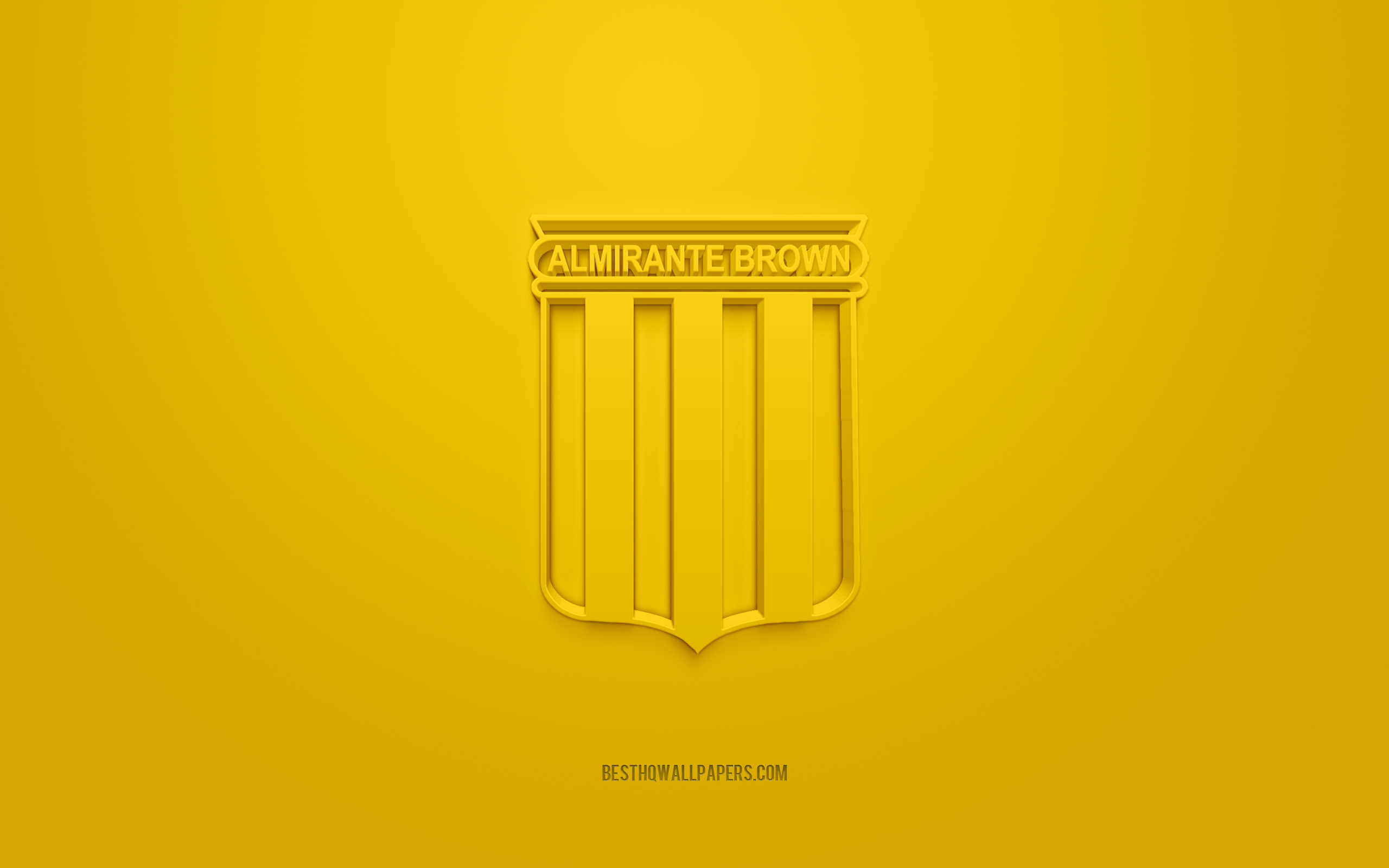 Download wallpapers Club Almirante Brown, creative 3D logo, yellow  background, Argentine football team, Primera B Nacional, San Justo,  Argentina, 3d art, football, Club Almirante Brown 3d logo for desktop with  resolution 2560x1600.