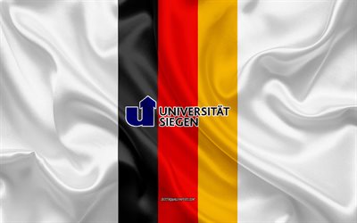 Emblema dell&#39;Universit&#224; di Siegen, bandiera tedesca, logo dell&#39;Universit&#224; di Siegen, Siegen, Germania, Universit&#224; di Siegen