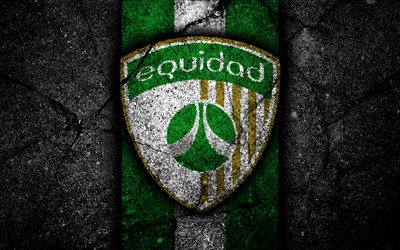 Sports d&#39;&#201;quit&#233; FC, 4k, logo, Colombienne football club, pierre noire, Cat&#233;gorie, tout d&#39;Abord, d&#39;&#201;quit&#233; Sportive, la Colombie, le football, la Liga Aguila, l&#39;asphalte, la texture, le FC Sports d&#39;&#201;quit&#23