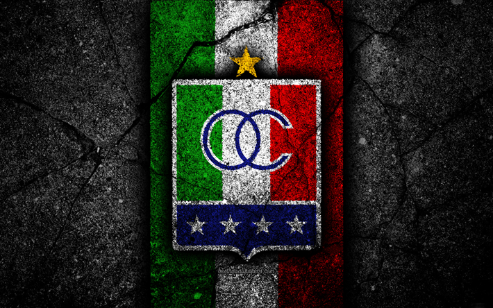 Once Caldas FC, 4k, logotyp, Colombianska football club, svart sten, F&#246;rsta Kategori, Once Caldas, Colombia, fotboll, Liga Aguila, asfalt konsistens, FC Once Caldas