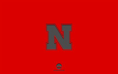 Nebraska Cornhuskers, red background, American football team, Nebraska Cornhuskers emblem, NCAA, Nebraska, USA, American football, Nebraska Cornhuskers logo