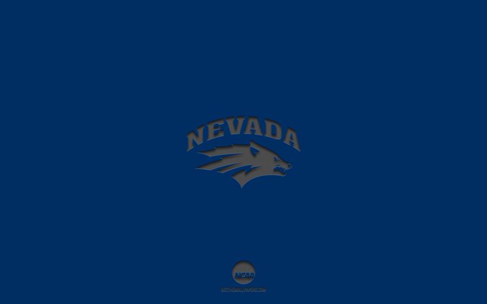 Nevada Wolf Pack, fond bleu, &#233;quipe de football am&#233;ricain, embl&#232;me Nevada Wolf Pack, NCAA, Nevada, USA, football am&#233;ricain, logo Nevada Wolf Pack