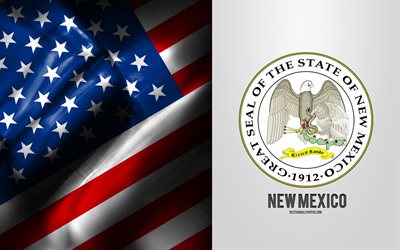 Seal of New Mexico, USA Flag, New Mexico emblem, New Mexico coat of arms, New Mexico badge, American flag, New Mexico, USA