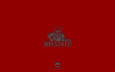 New Mexico State Aggies, red background, American football team, New Mexico State Aggies emblem, NCAA, New Mexico, USA, American football, New Mexico State Aggies logo